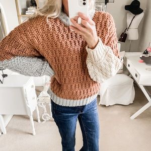 🍁 Universal Thread Color Block Sweater. Chunky knit, gorgeous colors!
